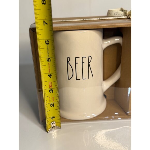 NIB Rae Dunn “BEER” & “SUDS” Steins Pint Size Mugs Gift Set 6" Holiday Man Cave - Picture 5 of 5